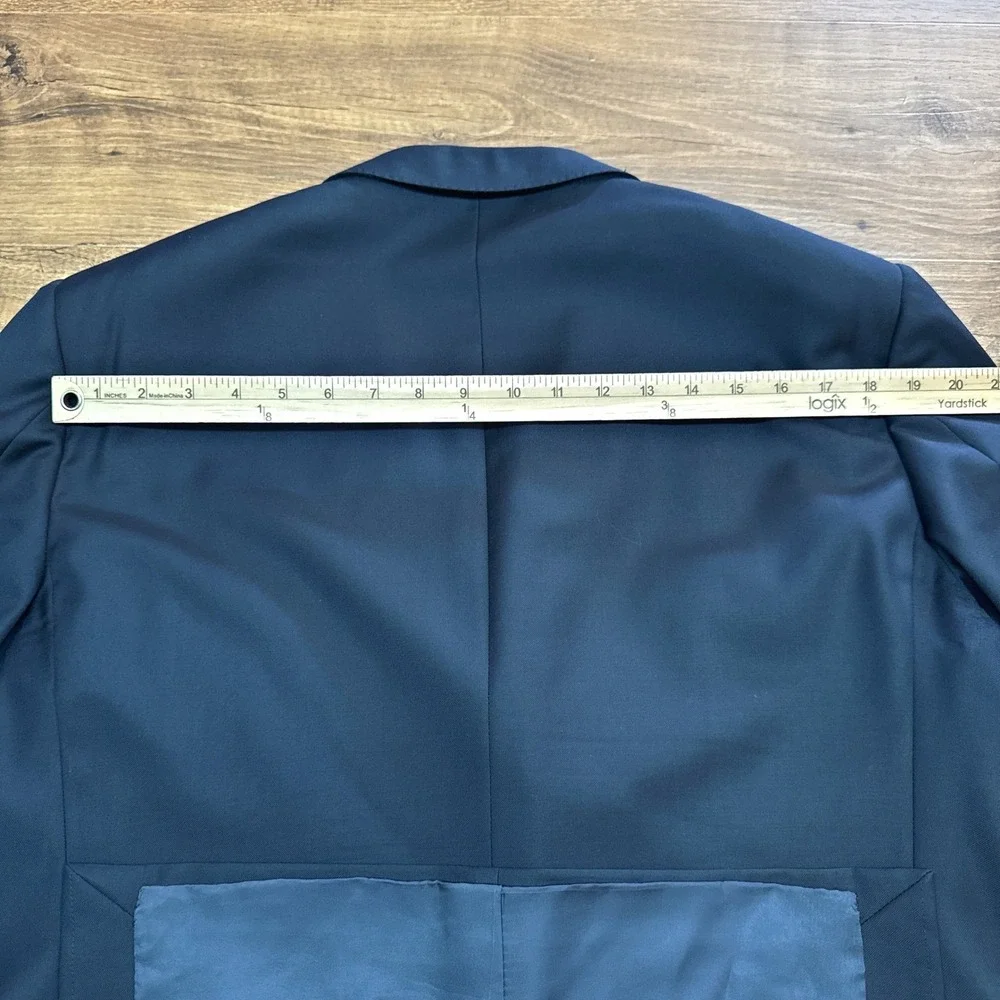 Ermenegildo Zegna Mens US 42 Black Wool 3 Button Blazer Professional Lux Office